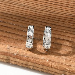 Clear Cubic Zirconia Star Hoop Earrings&nbsp;EJEW-K093-22P
