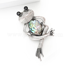 Frog Zinc Alloy Rhinestone  Brooches&nbsp;PW-WGC7876-01