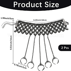 2Pcs Halloween Gothic Finger Ring Bracelets for Women&nbsp;BJEW-CN0001-15