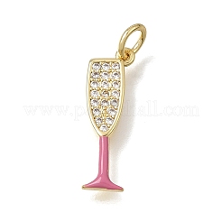 Brass Micro Pave Clear Cubic Zirconia Pendants&nbsp;CU-CBAEEA8-15G