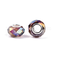 Transparent Glass European Beads&nbsp;X-GPDL-N004-D14mm-A08