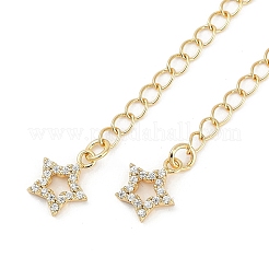 Brass Micro Pave Cubic Zirconia Ends with Chains&nbsp;KK-U043-02G