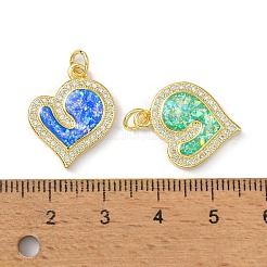 Brass Micro Pave Cubic Zirconia Pendants&nbsp;KK-A197-25G