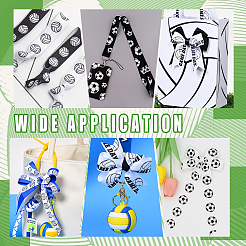 Polyester Football Pattern Ribbon&nbsp;OCOR-WH0078-556