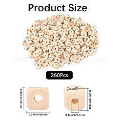 260Pcs Printed Natural Wood Beads&nbsp;WOOD-SP0001-41