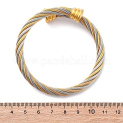 304 Stainless Steel Torque Bangles for Women&nbsp;BJEW-P310-24GP