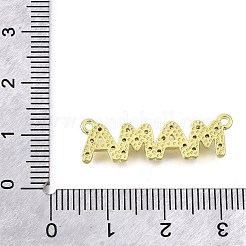 Mother's Day Brass Micro Pave Clear Cubic Zirconia Word Mama Connector Charms&nbsp;KK-V007-36G
