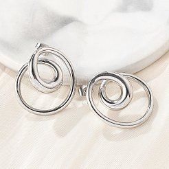 304 Stainless Steel Stud Earrings&nbsp;EJEW-D319-02P