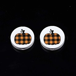 Autumn Theme Printed Natural Wood Beads&nbsp;WOOD-T021-87