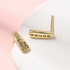 Teardrop Brass Micro Pave Clear Cubic Zirconia Stud Earrings&nbsp;EJEW-H180-26G
