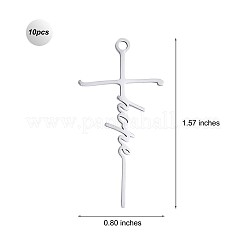 10Pcs Hope Cross Charm Pendant Cross Faith Charm Necklace Stainless Steel Pendant for Christian Religious Jewelry Gifts Making&nbsp;JX519A