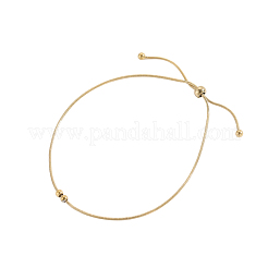 304 Stainless Steel Round Beaded Round Snake Chains Slider Bracelet for Women&nbsp;BJEW-A26-03-24-4