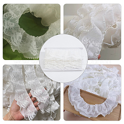 7 Yards Polyester & Chinlon Flower Ribbon&nbsp;OCOR-WH0070-83