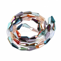Electroplate Transparent Glass Beads Strands&nbsp;EGLA-S174-28