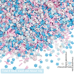 Snowflake Theme Handmade Polymer Clay Cabochons&nbsp;CLAY-SC0001-96