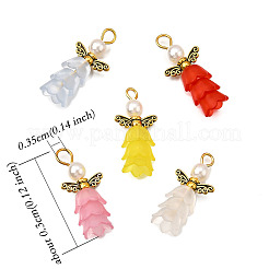 50Pcs 5 Colors ABS Plastic Imitation Pearl Pendants&nbsp;PALLOY-JF03909