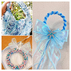3Rolls 3 Styles Fishtail Yarn/Polyester Iridescent Ribbon for Bowknot Making&nbsp;OCOR-TA0004-19