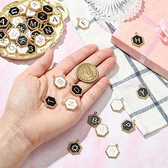 52Pcs 2 Colors Alloy Enamel Pendants&nbsp;ENAM-CJ0006-92