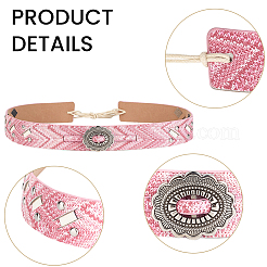 1Pc PU Leather with Alloy Oval Tie Knot Belts for Women&nbsp;AJEW-CL0005-37