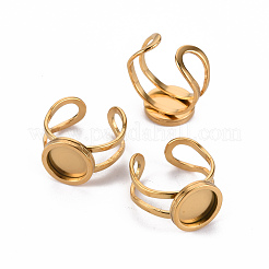 201 Stainless Steel Cuff Pad Ring Settings&nbsp;X-STAS-S080-040A-G