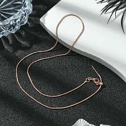 1mm Rack Plating Brass Snake Chain Adjustable Slider Necklaces for Women Men&nbsp;MAK-L044-38RG