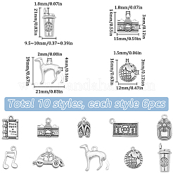 60Pcs 10 Styles Tibetan Style Alloy Pendants&nbsp;FIND-SC0010-72