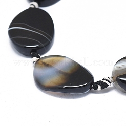 Natural Black Agate Beads Strands&nbsp;G-L544-011B