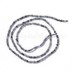 Natural Black Rutilated Quartz Beads Strands&nbsp;G-F596-25A-2mm