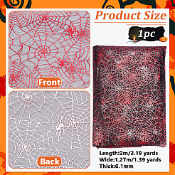 Halloween Spider & Spider Web Polyester Gauze Fabric&nbsp;AJEW-WH0314-677C
