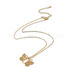 Initial Letter with Butterfly Pendant Necklace&nbsp;LS-NJEW-C026-01G-U
