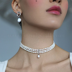 S925 Silver Multi-layer Pearl and Zircon Necklace Elegant Bridal Pendant Chain&nbsp;NU5776