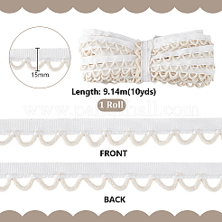 10 Yards Cotton Single Picot Edged Ribbon&nbsp;OCOR-WH0070-142A