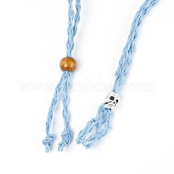 Adjustable Braided Waxed Cord Macrame Pouch Necklace Making&nbsp;MAK-WH0009-02H
