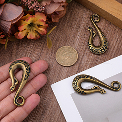 3Pcs Alloy S-Hook Clasps&nbsp;FIND-CP0003-47AB