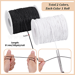 2 Rolls 2 Colors Waxed Cotton Cords&nbsp;YC-PH0001-52H