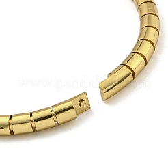 PVD Vacuum Plating 202 Stainless Steel Column Hinged Bangles for Women Men&nbsp;BJEW-M317-06D-G