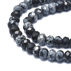 Natural Snowflake Obsidian Beads Strands&nbsp;G-F715-089