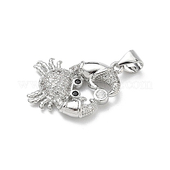 Brass Micro Pave Cubic Zirconia Pendants&nbsp;KK-P330-01B-P