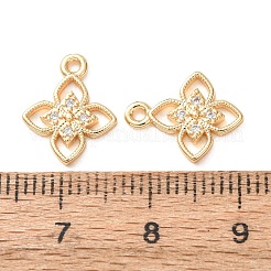 Brass Micro Pave Clear Cubic Zirconia Charms&nbsp;KK-A304-18G