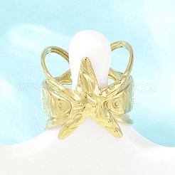 304 Stainless Steel Cuff Open Rings for Women&nbsp;RJEW-A102-02G