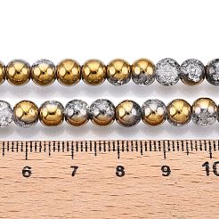 Electroplated Crackle Glass Beads Strands&nbsp;X-EGLA-N014-6mm-04
