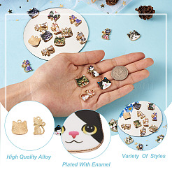 28Pcs 14 Style Printed Alloy Pendants&nbsp;FIND-BG0001-04