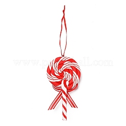 Christmas Lollipop Handmade Polymer Clay Pendant Decorations&nbsp;HJEW-P017-02E