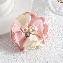 Cloth 3D Flower Brooch Pin&nbsp;JEWB-WH0022-92B