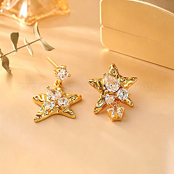 Brass Micro Pave Clear Cubic Zirconia Stud Earrings&nbsp;WGC3A37-01