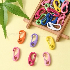 20Pcs Spray Painted Alloy Push Gate Snap Keychain Clasp Findings&nbsp;FIND-YW0001-74