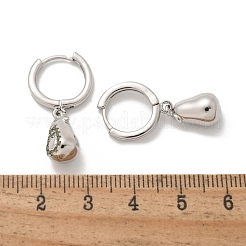 Brass Cubic Zirconia Hoop Earrings&nbsp;EJEW-Q015-02P-B