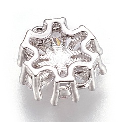 Brass Micro Pave Cubic Zirconia Links&nbsp;ZIRC-F087-05P-RS
