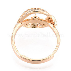 Brass Micro Pave Clear Cubic Zirconia Adjustable Ring Settings&nbsp;KK-T076-77G