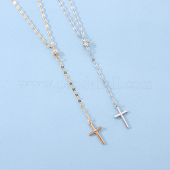 Alloy Crystal Rhinestone Cross Pendant Y Necklaces for Women&nbsp;WGC3C95-01